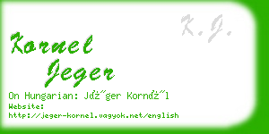 kornel jeger business card